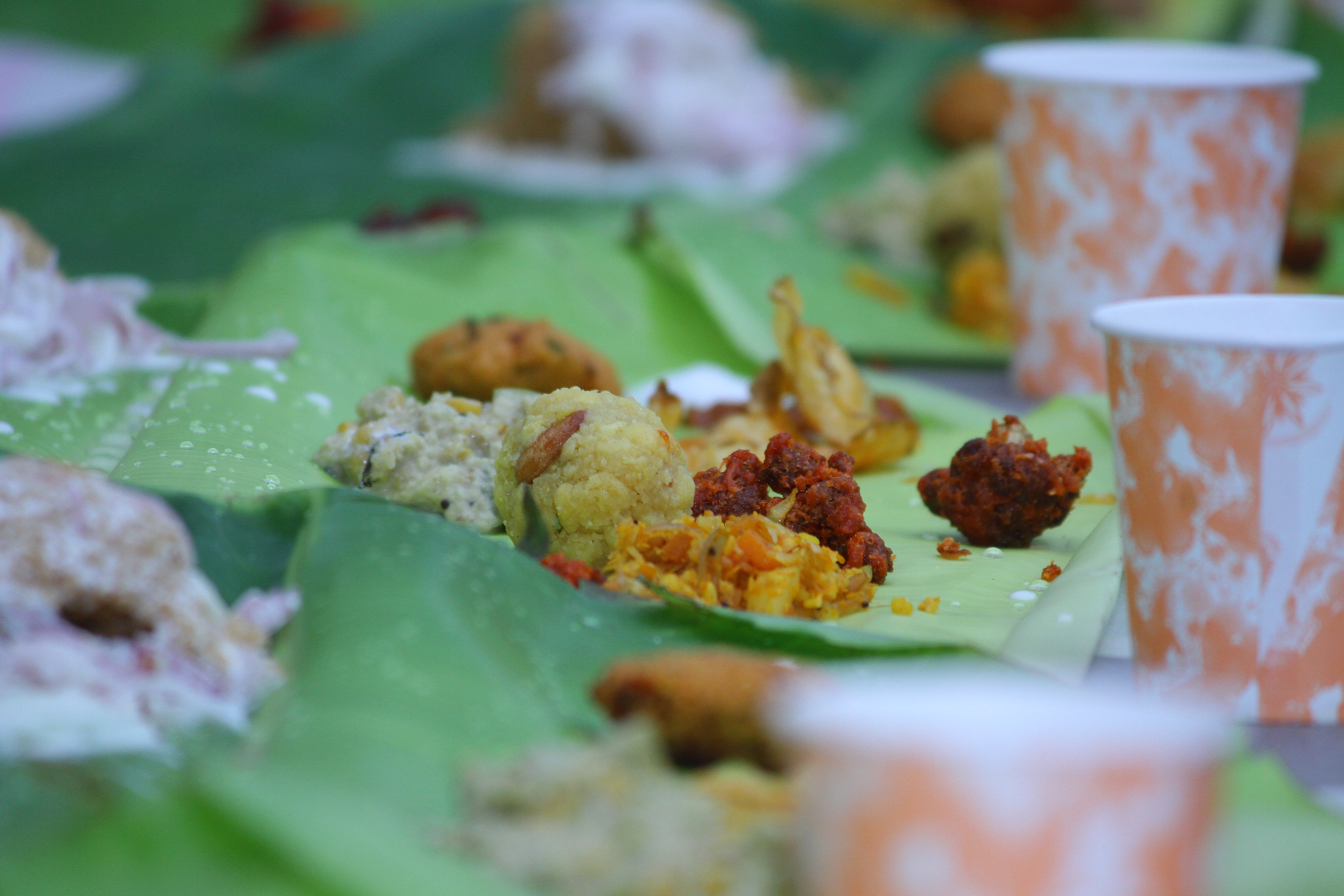 A grand feast spread from above